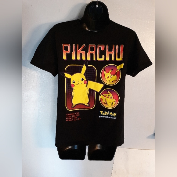 Pokemon Other - Pokemon Men's Pikachu Pokedex Graphic Tee Top T-Shirt Short Sleeves